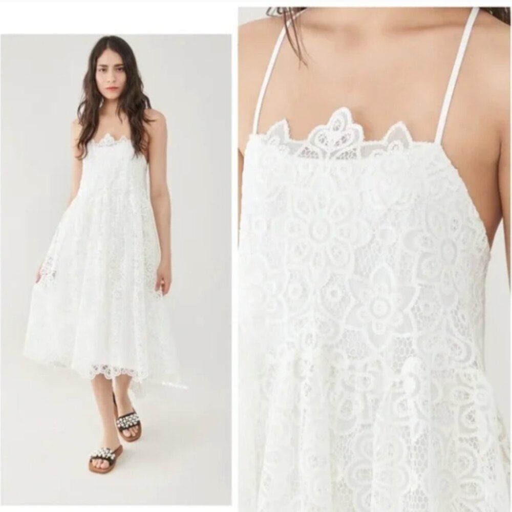 Jonathan Simkhai White Lace Midi Dress